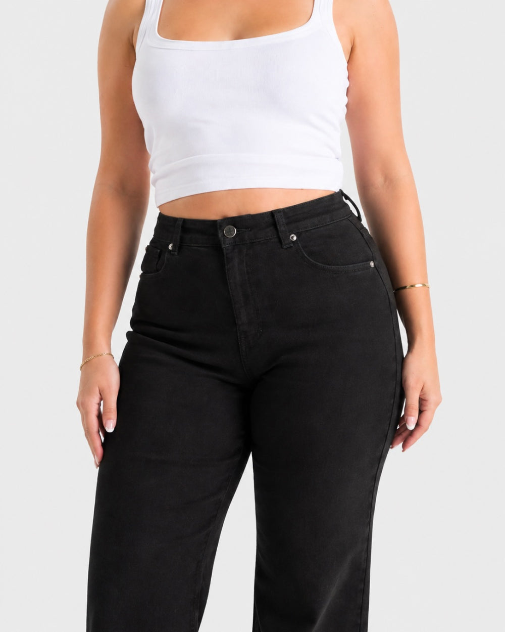 Wide Leg – Mid Rise – Black