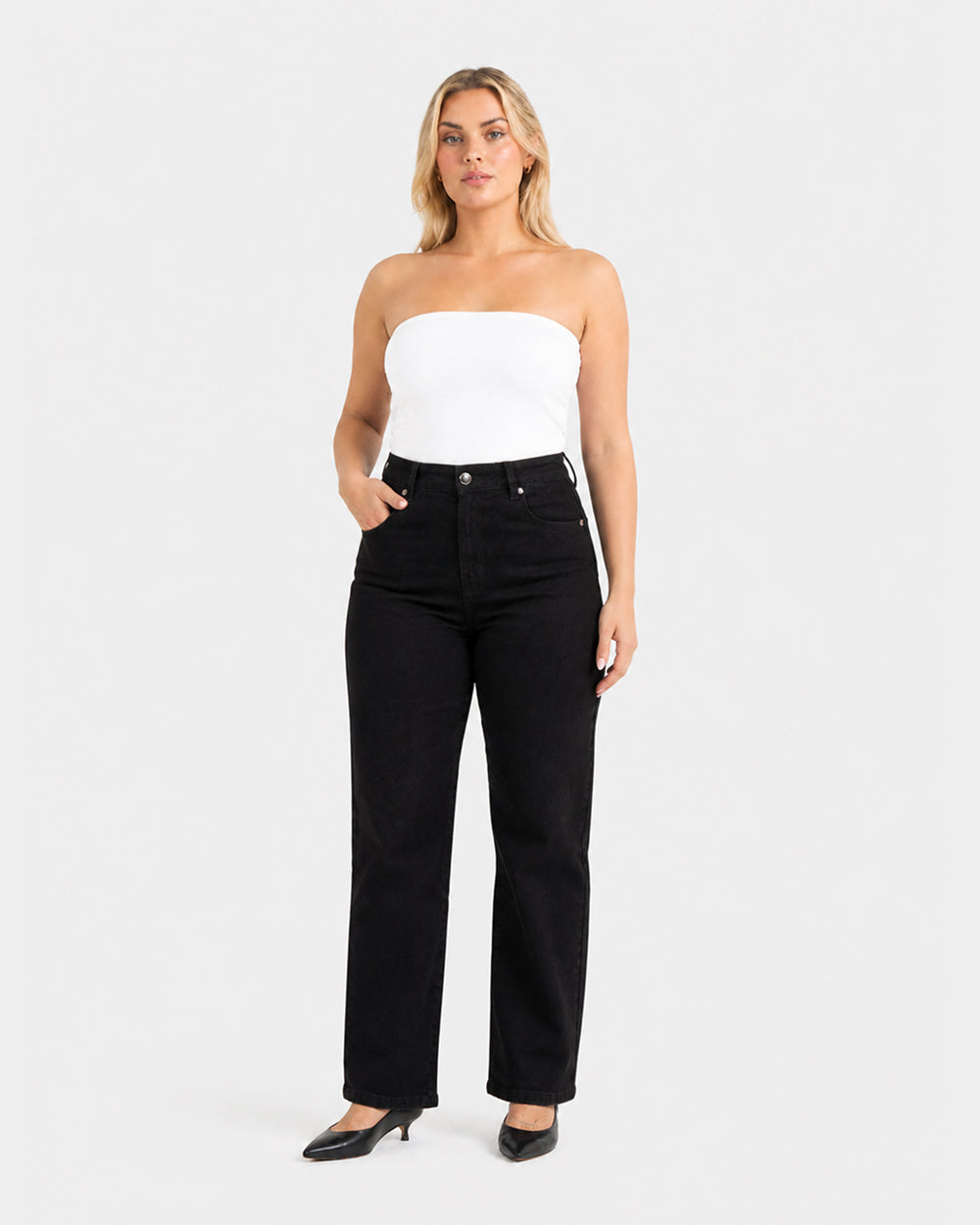 Straight – High-Waist – Black