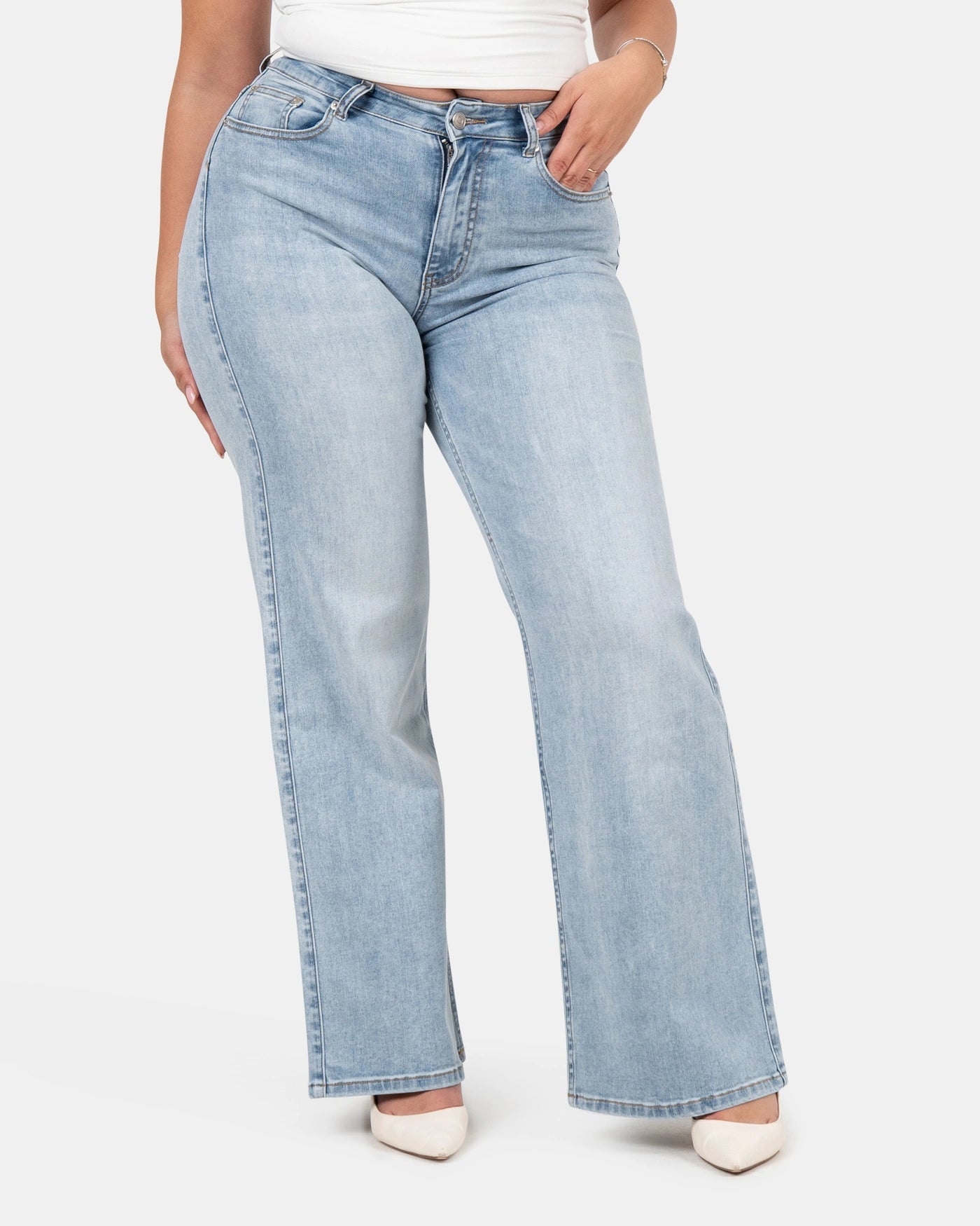 Wide Leg – Mid Rise – Ocean Blue