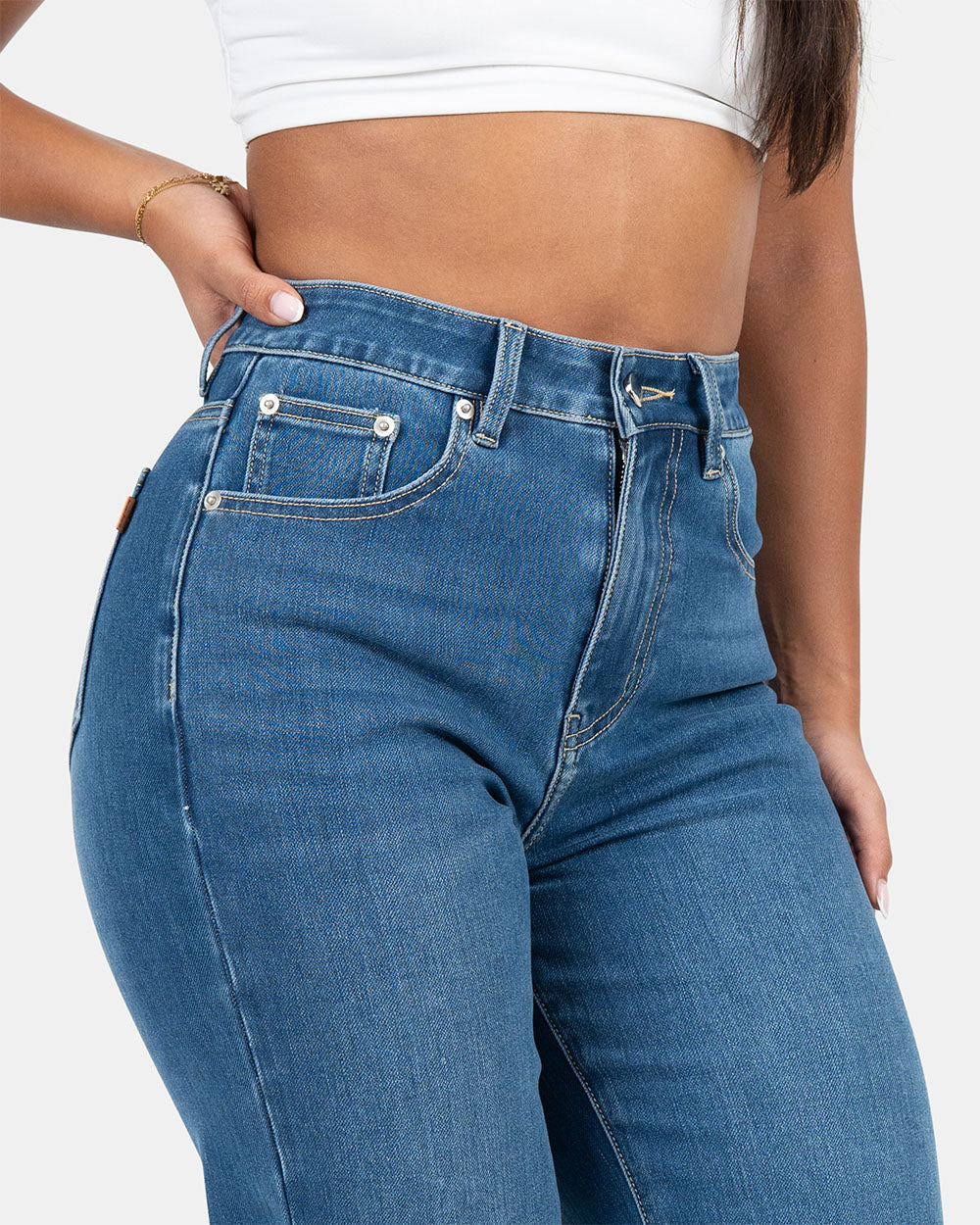 Relax – High-Waist – Mid Blue