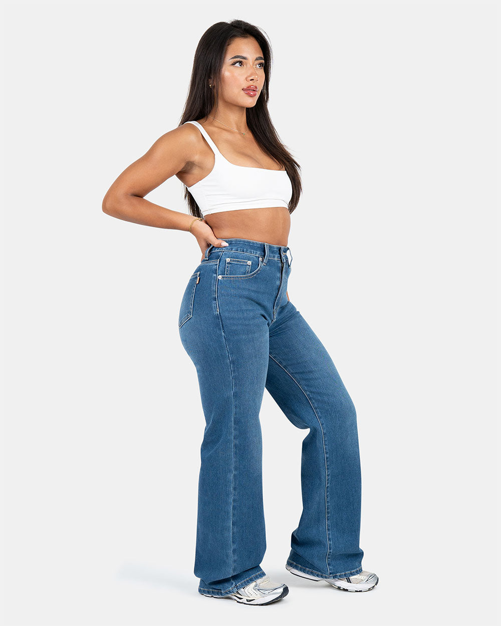 Relax – High-Waist – Mid Blue