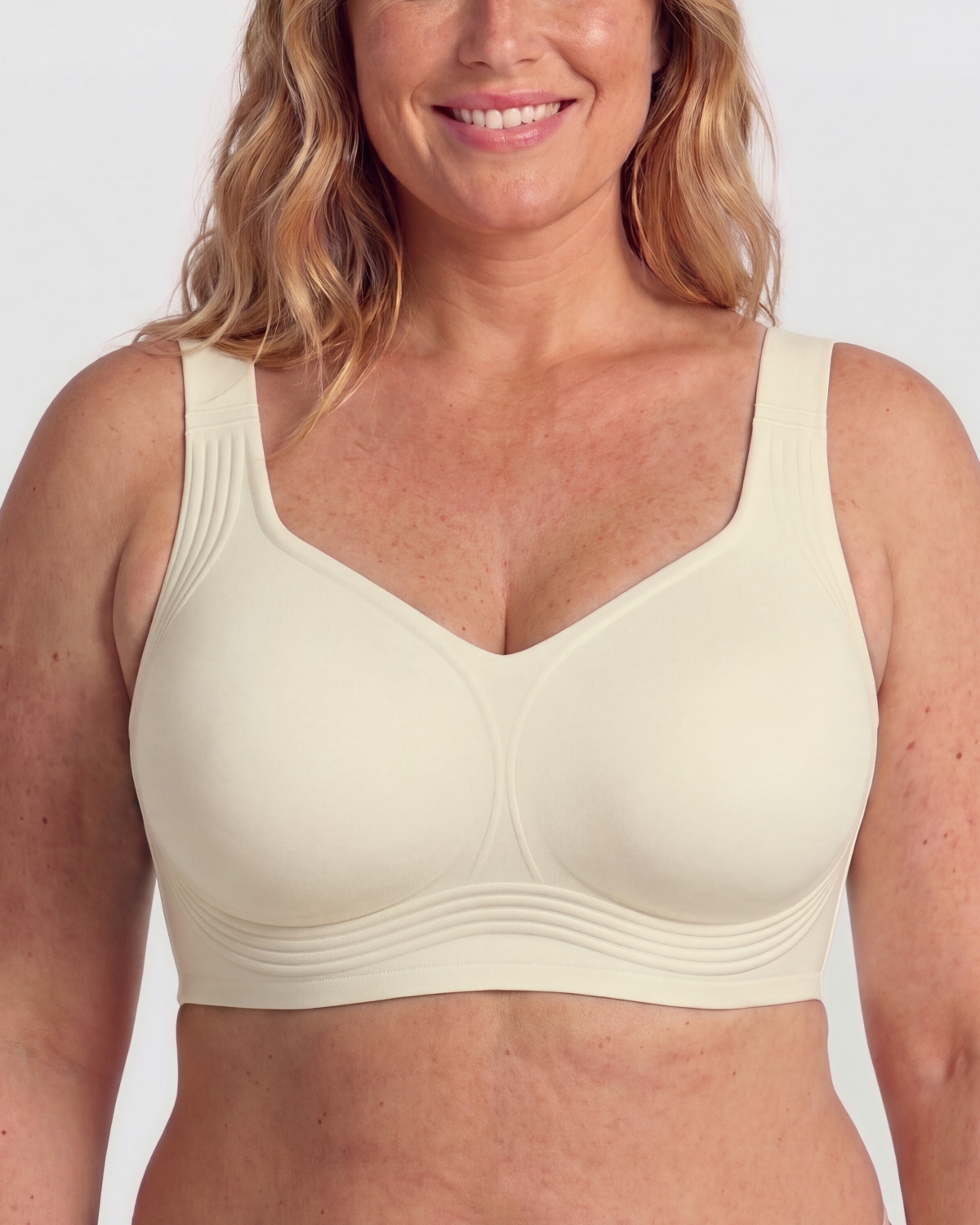 CURVS Full Coverage Bra - Cream White #Color_Cream White