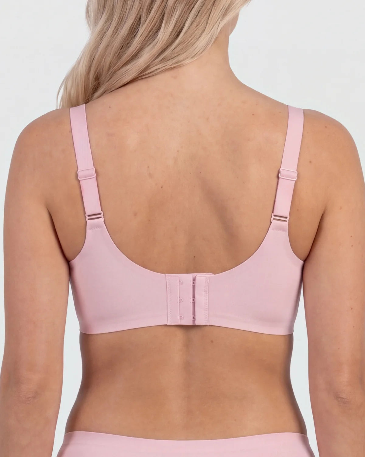 Back - CURVS Scalloped Bra - Pink #Color_Pink