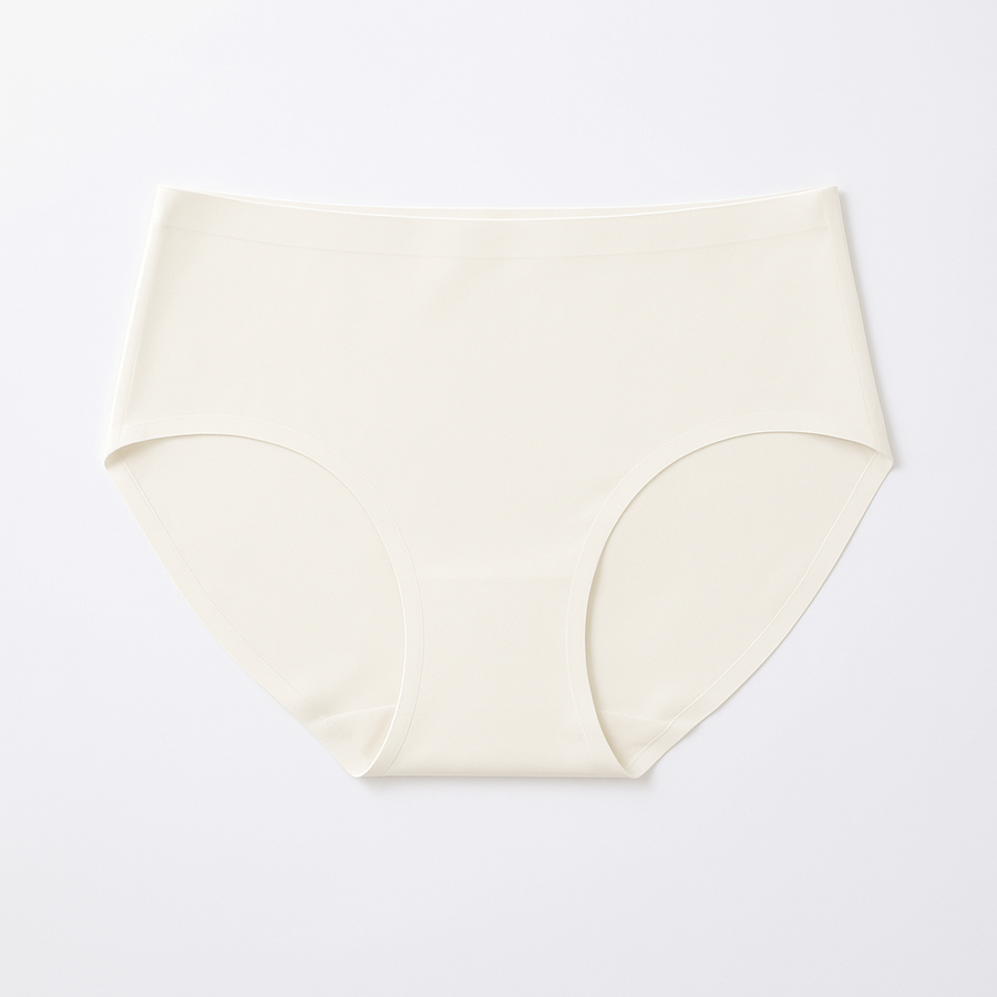 Seamless High-Cut Brief - Cream White flat lay #Color_Cream White