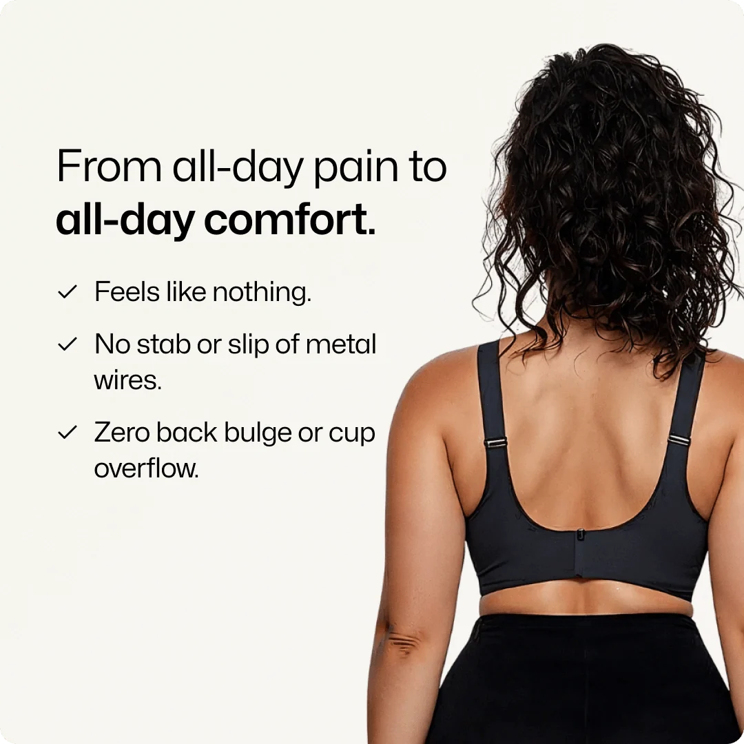 Wireless Everyday T-Shirt Bra with Adjustable Straps - for Black