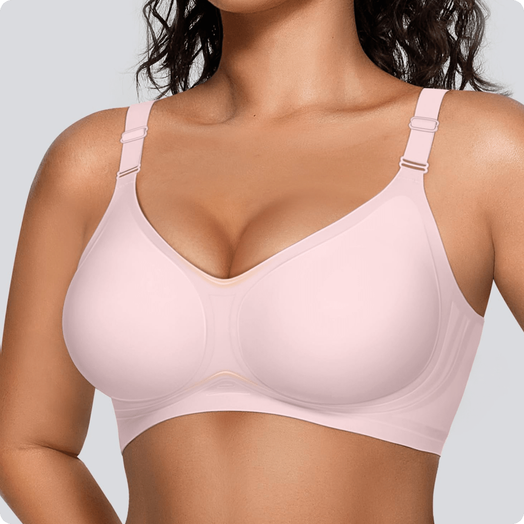 Wireless Front - Adjustable JellyWire™ Push Up Bra - for Pink