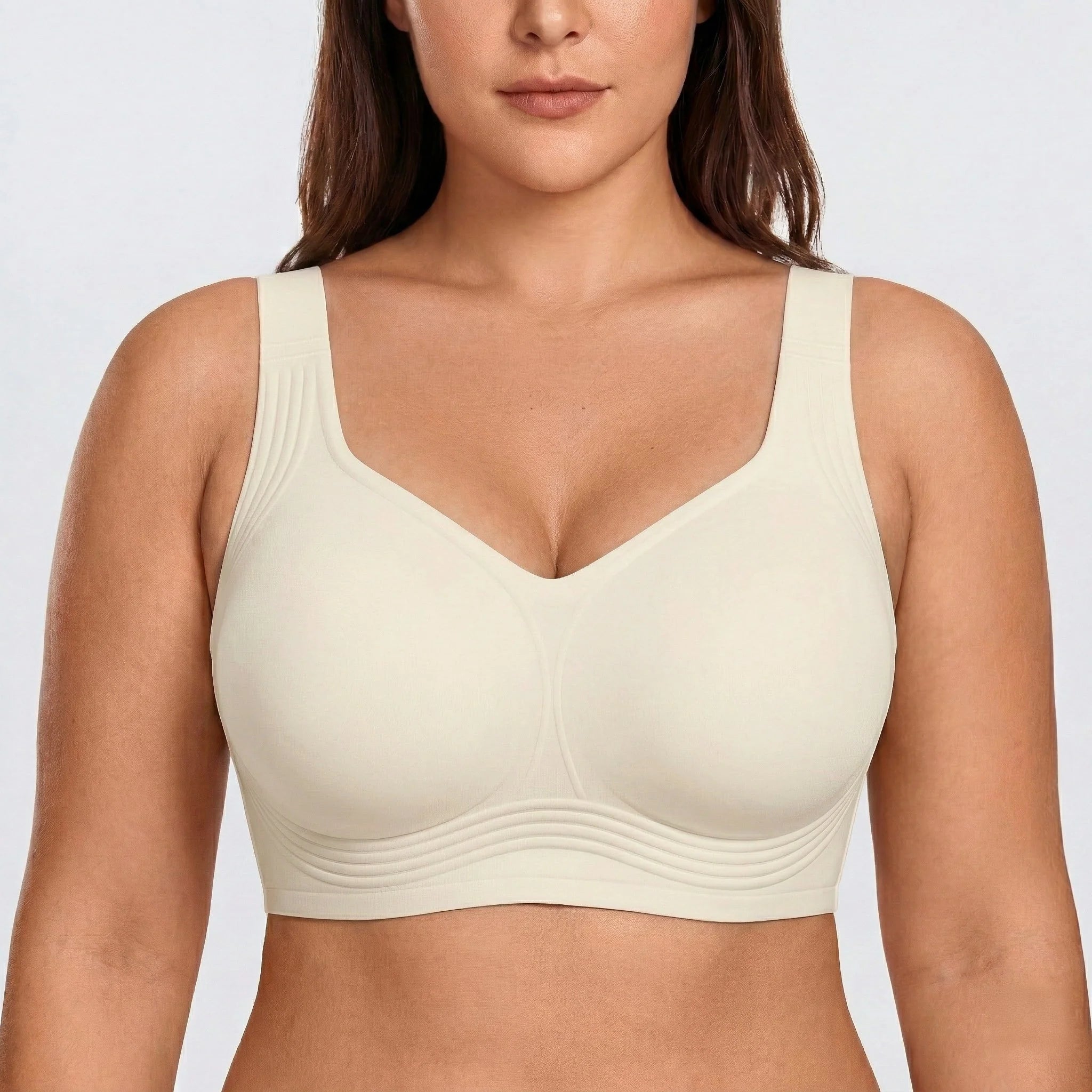Wireless Full Coverage JellyWire Bra - for Cream White #Color_Cream White