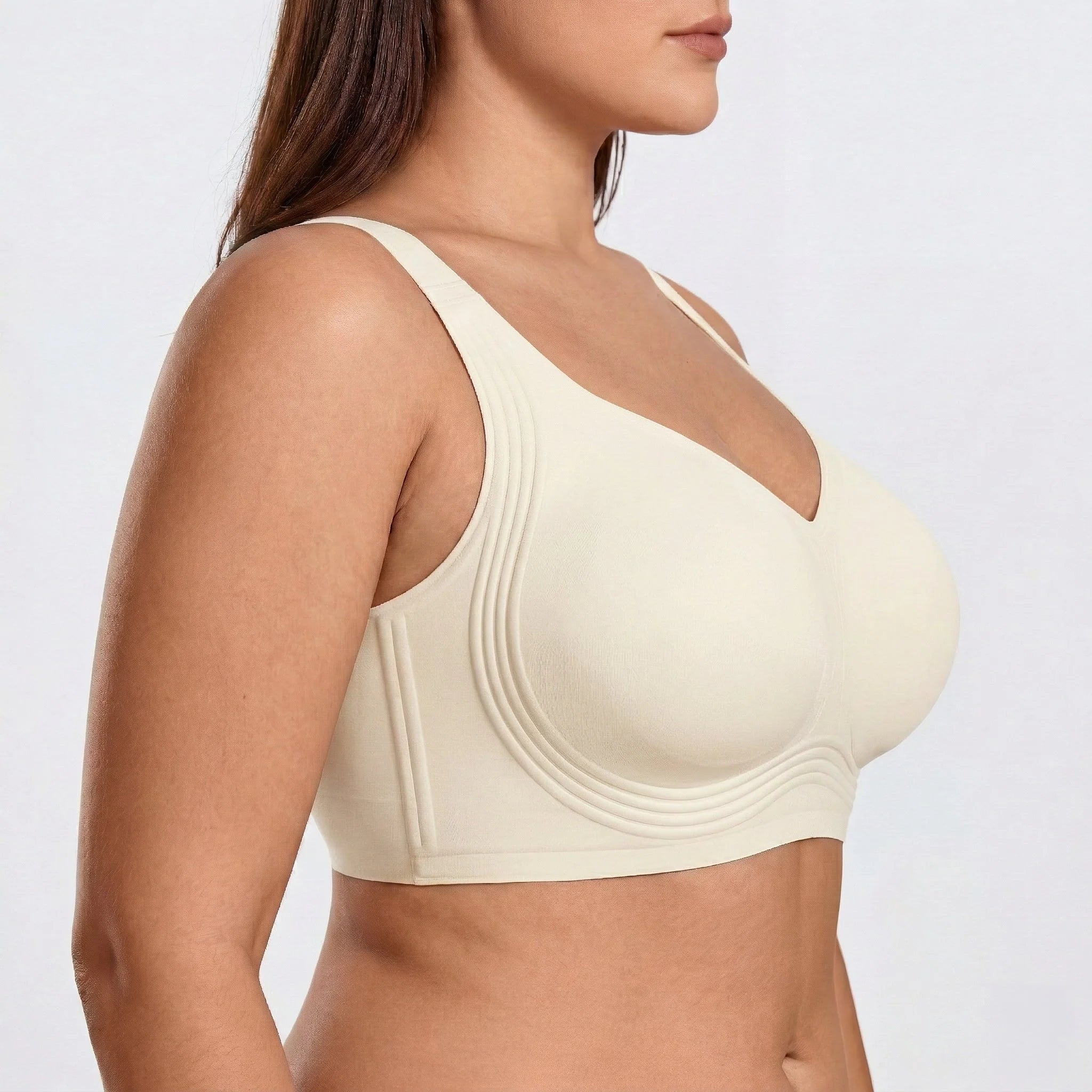 Wireless Full Coverage JellyWire Bra - for Cream White #Color_Cream White