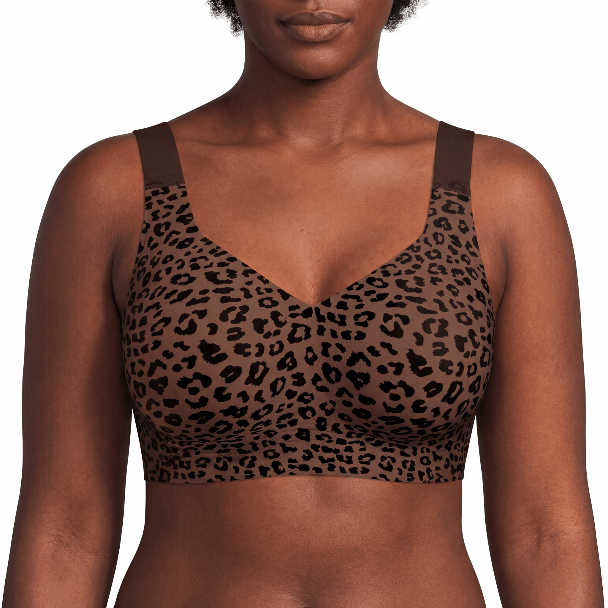 Wireless Full Coverage JellyWire Bra - for Leopard Brown #Color_Leopard Black
