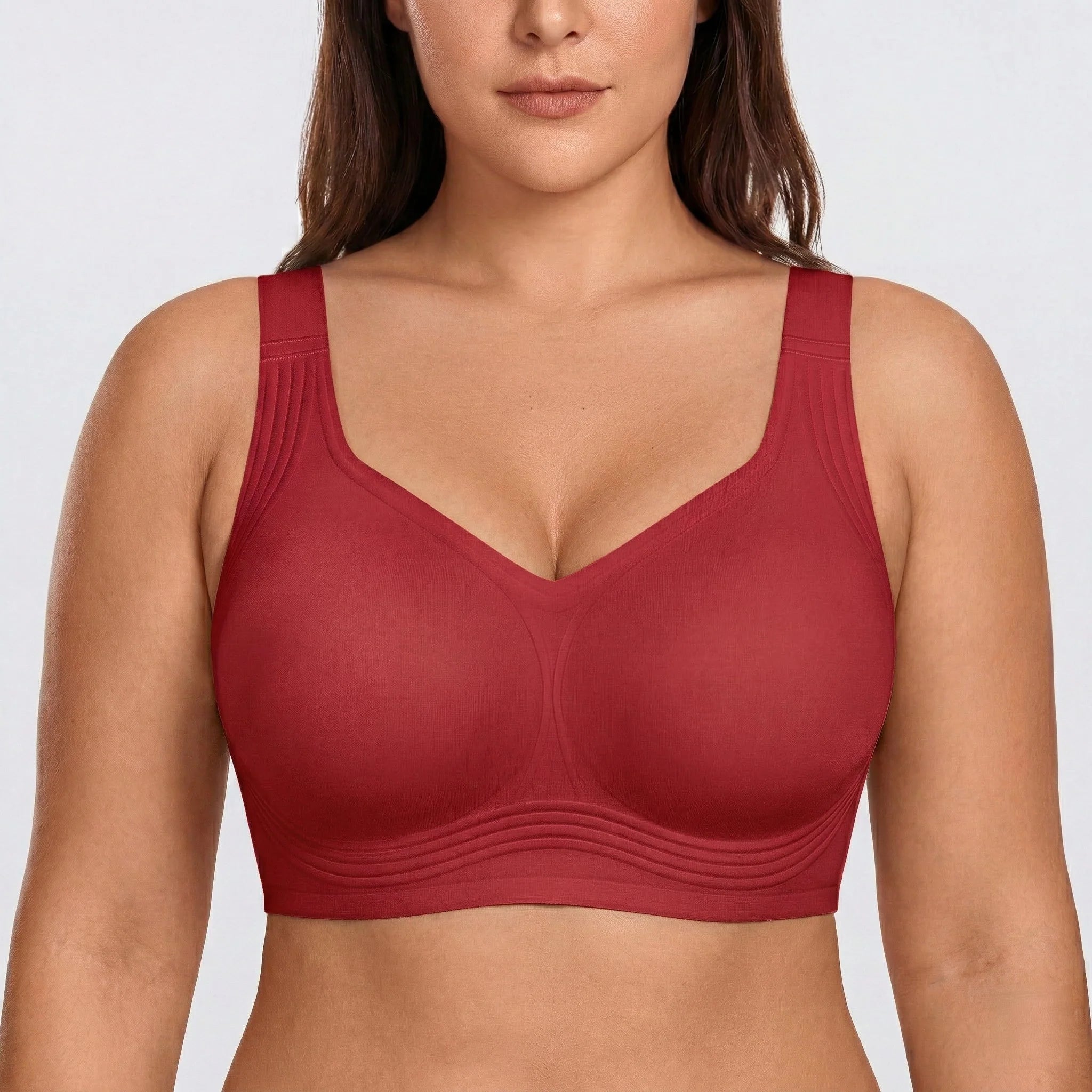 Wireless Full Coverage JellyWire Bra - for Red #Color_Red