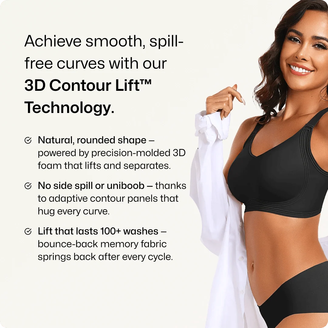 Wireless JellyWire™ Underband Support Bra - for Black