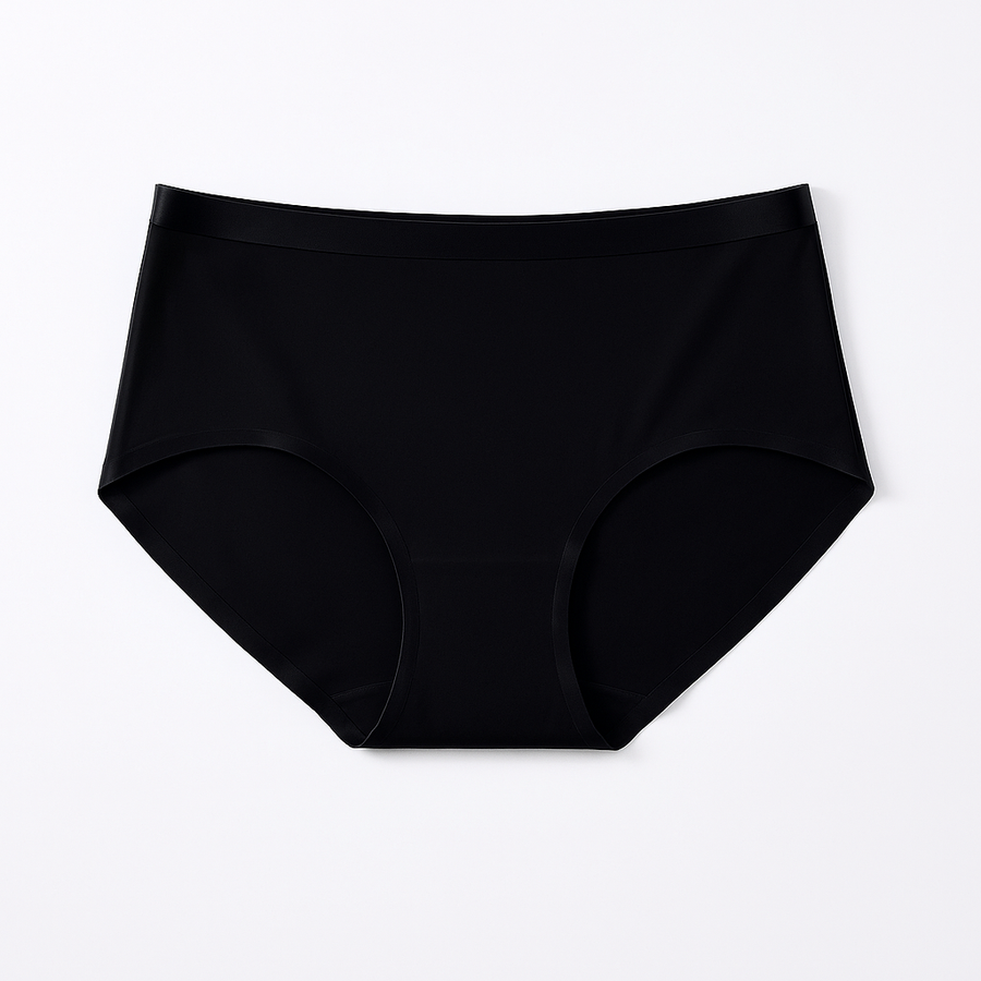 Seamless Mid-Rise Brief - Black flat lay #Color_Black