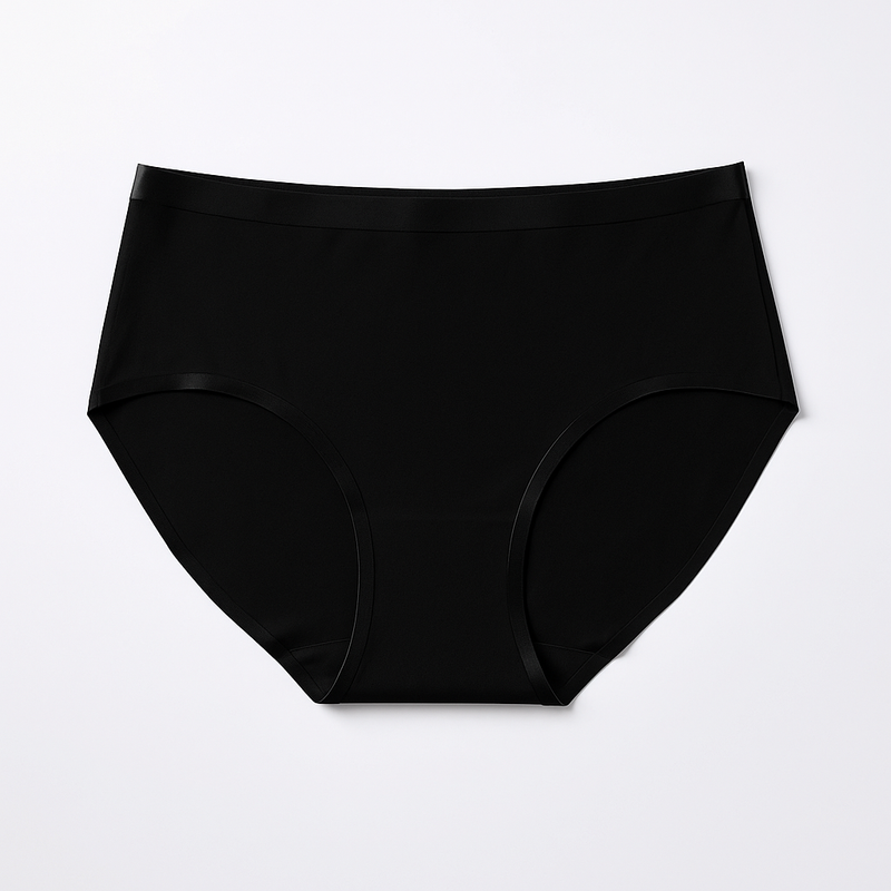 Seamless High-Cut Brief - Black flat lay #Color_Black