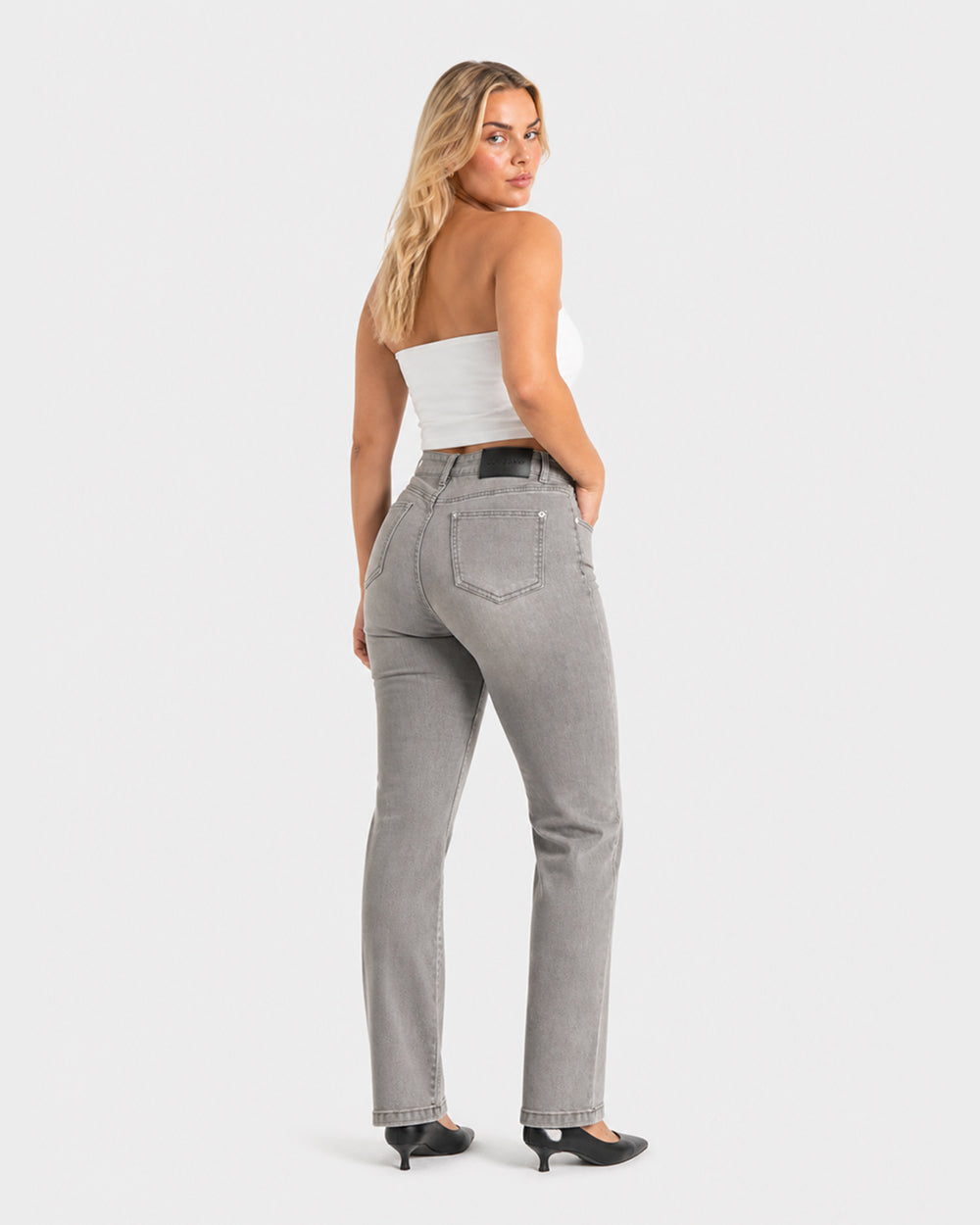 Straight – High-Waist – Grey