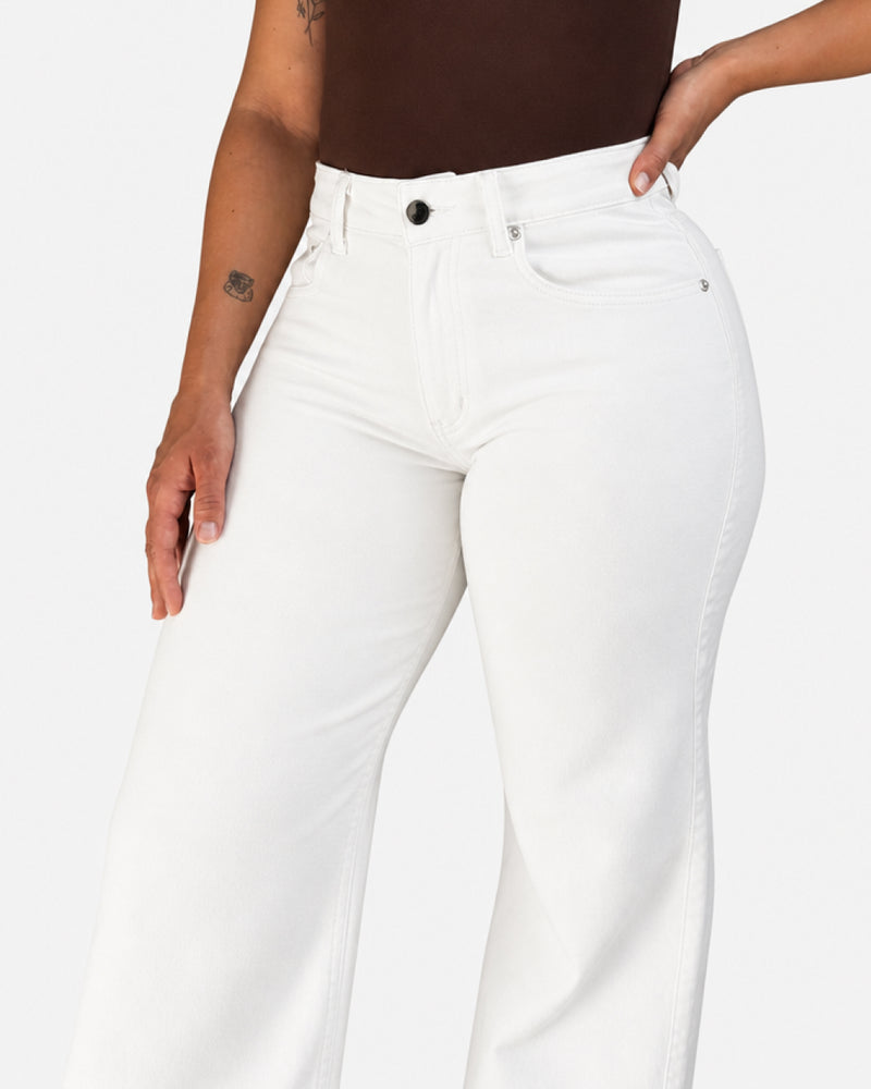 Wide Leg – Mid Rise – White