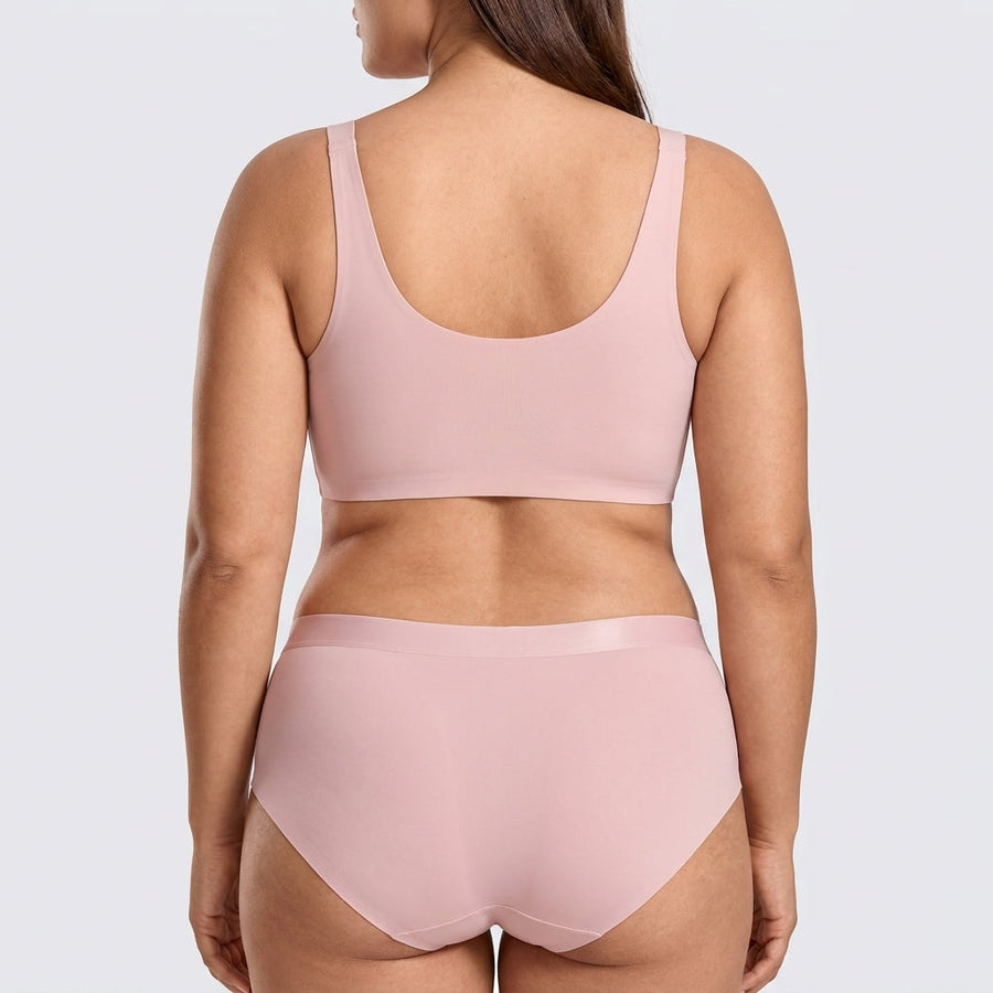 Seamless Jelly-Band Brief - Pink on model, back #Color_Pink