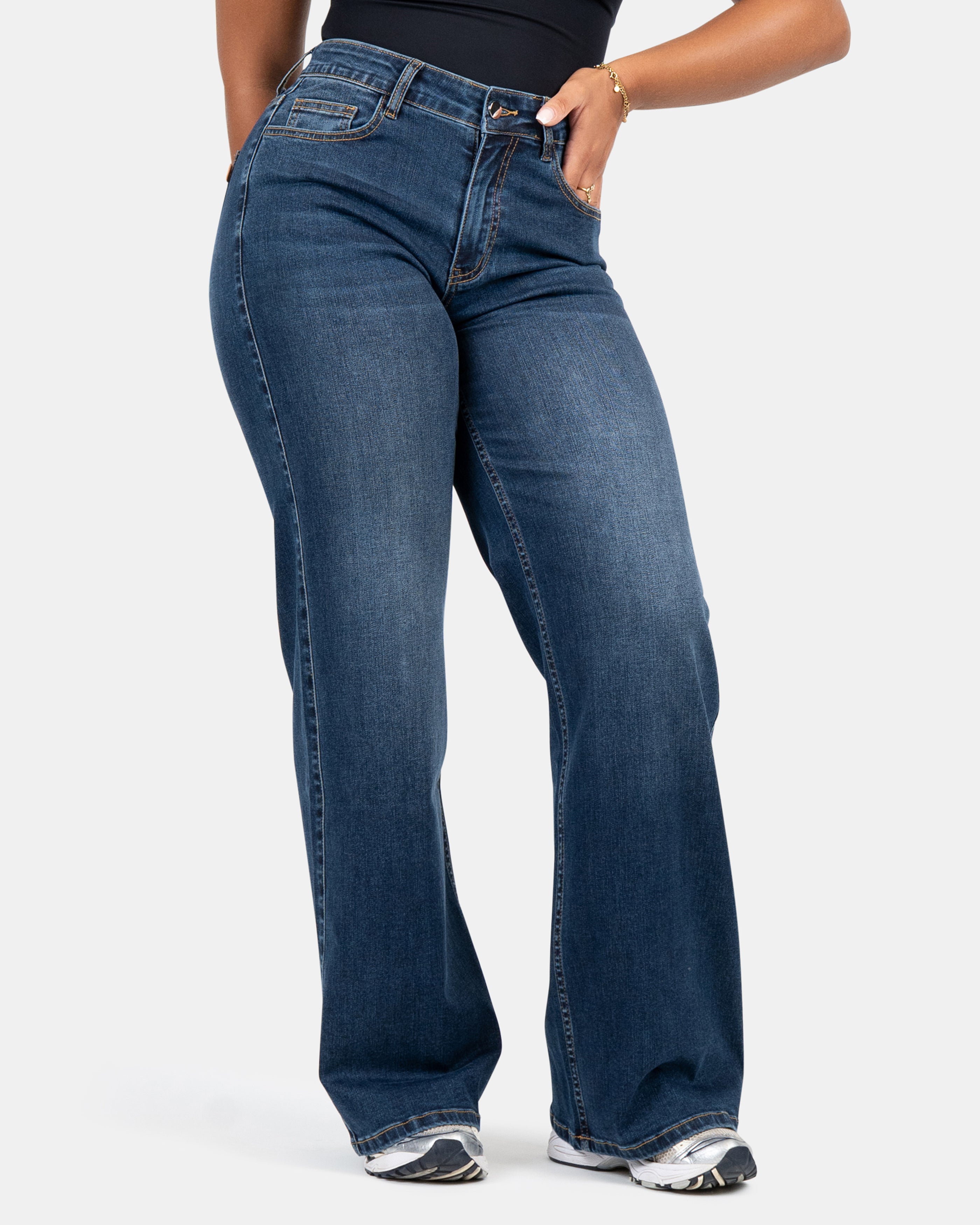 Wide Leg – Mid Rise – Indigo