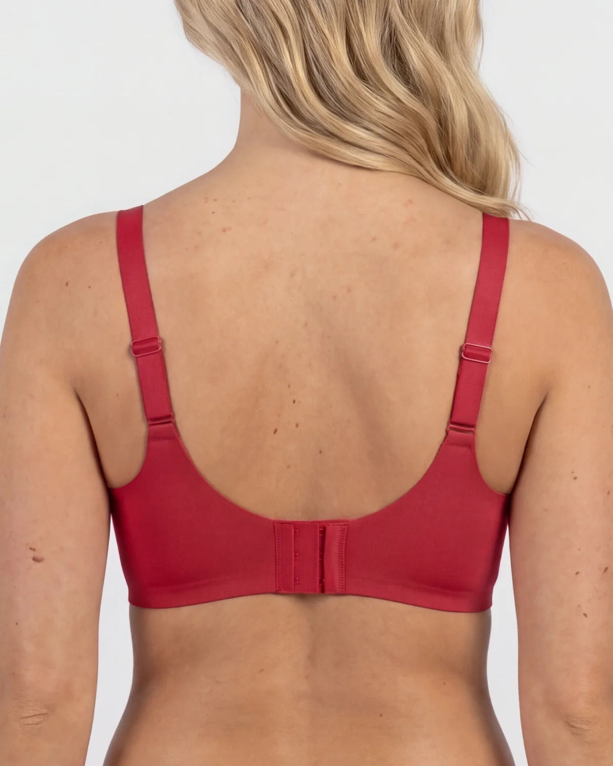 Back - CURVS Deep V Bra - Red #Color_Red
