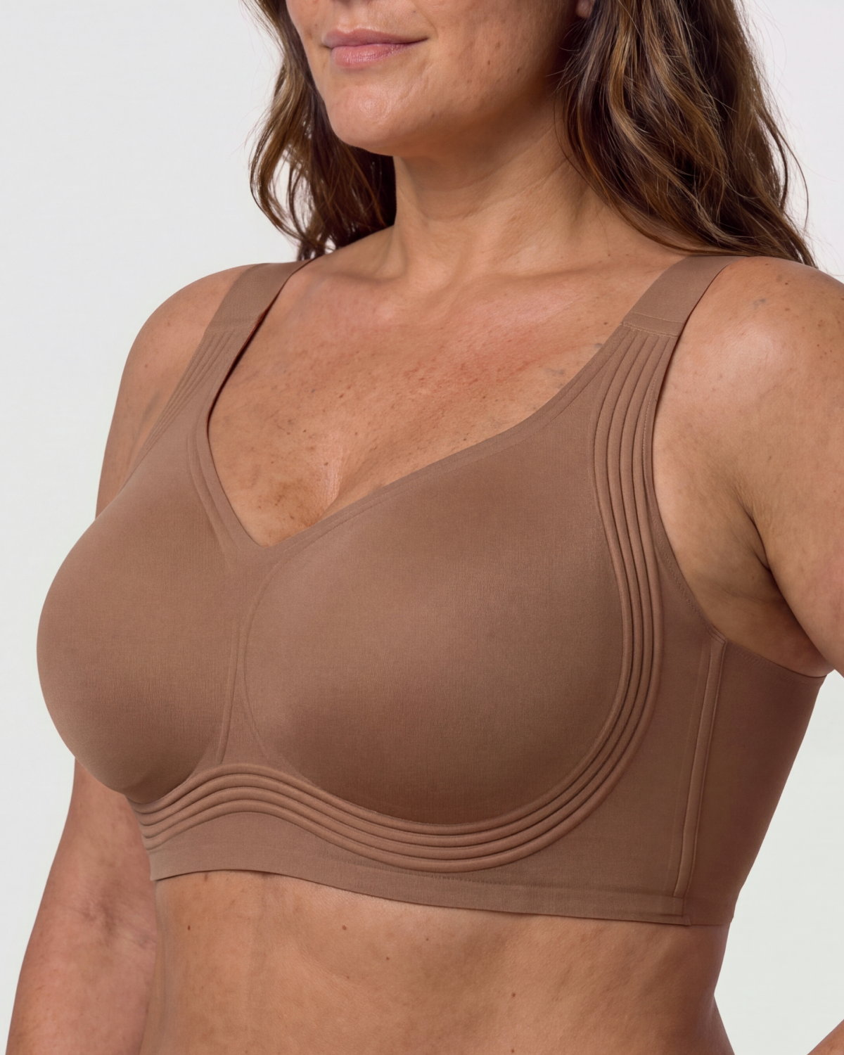 CURVS Full Coverage Bra - Brown #Color_Brown