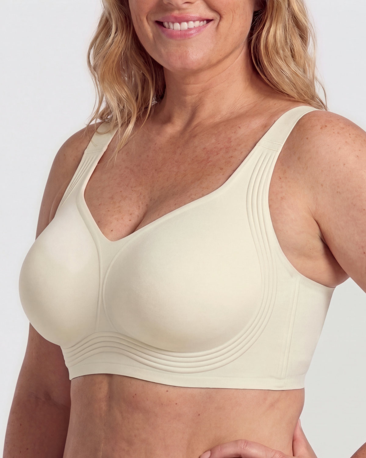 CURVS Full Coverage Bra - Cream White #Color_Cream White