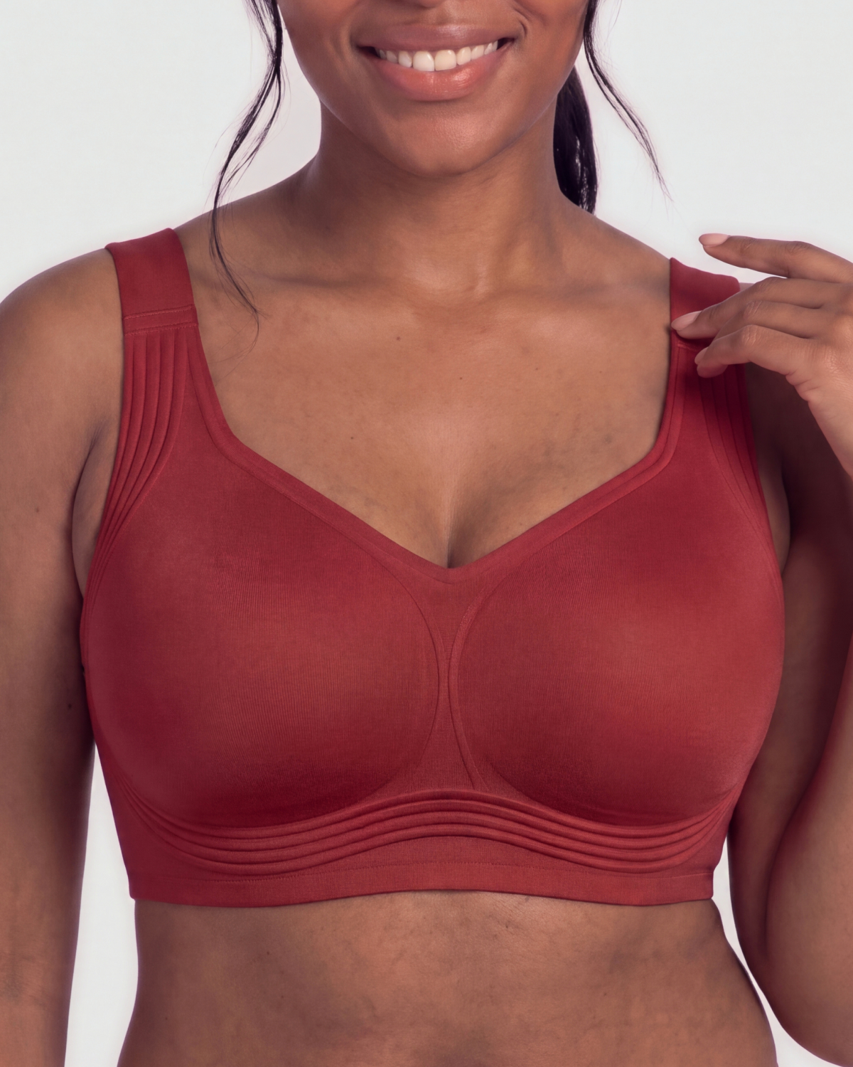 CURVS Full Coverage Bra - Red #Color_Red
