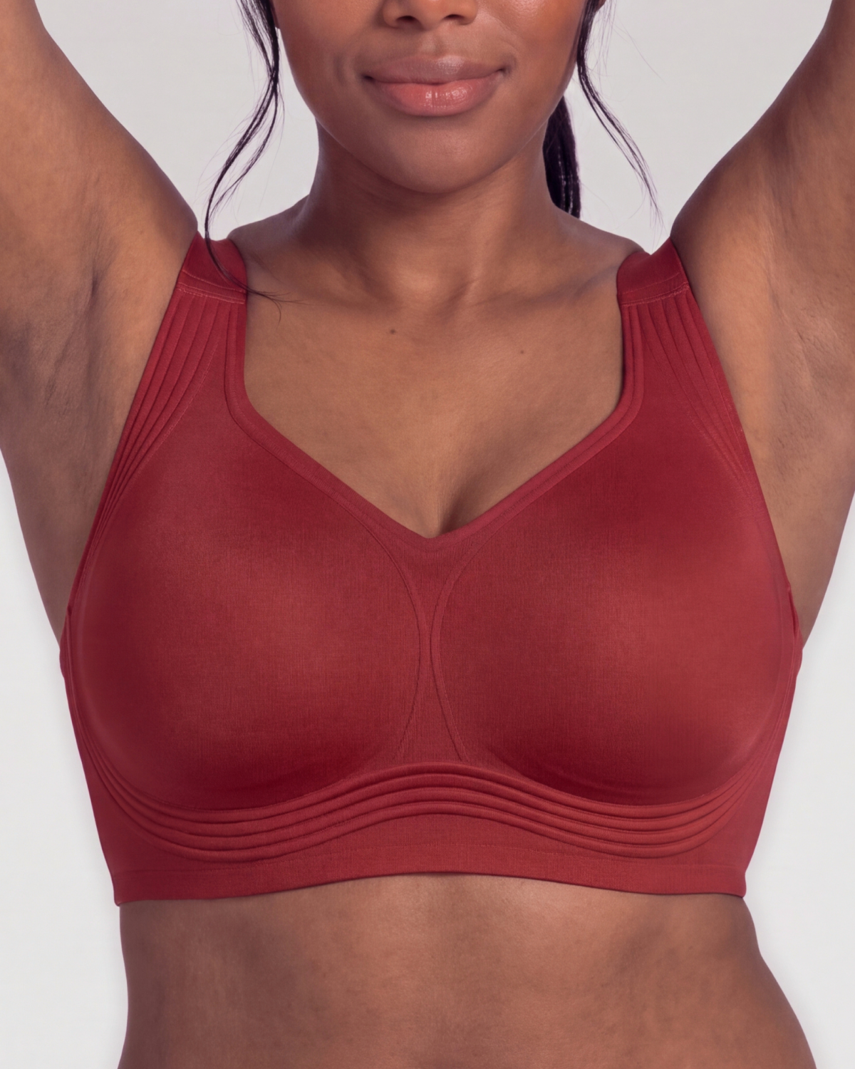 CURVS Full Coverage Bra - Red #Color_Red