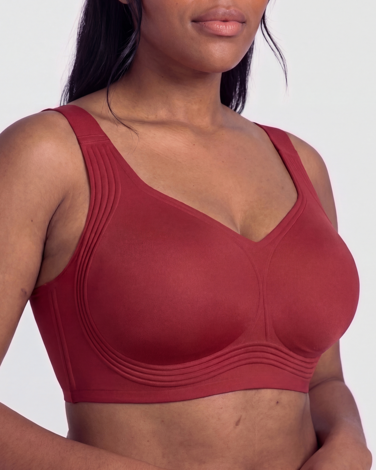 CURVS Full Coverage Bra - Red #Color_Red