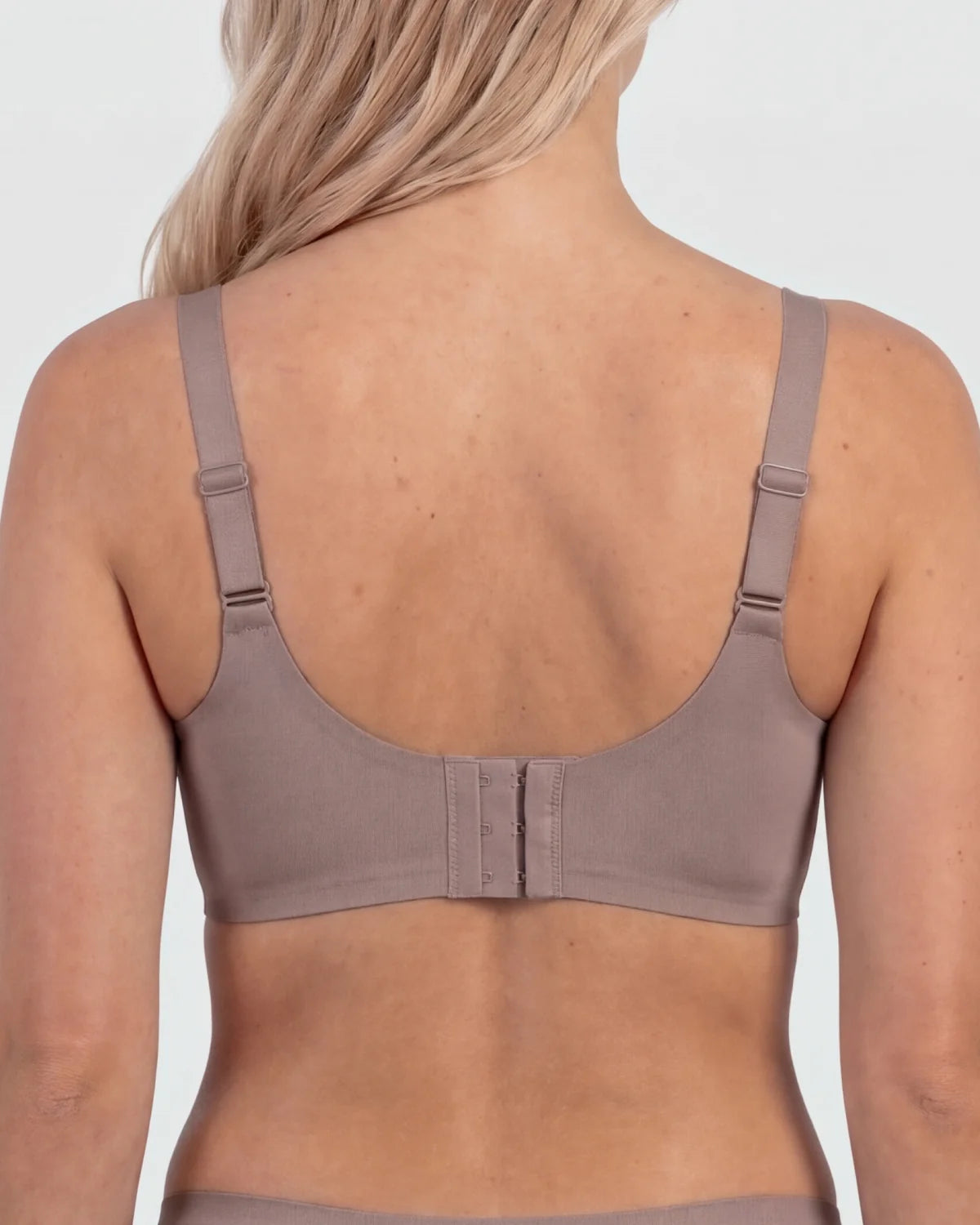 Back - CURVS Scalloped Bra - Grey #Color_Grey