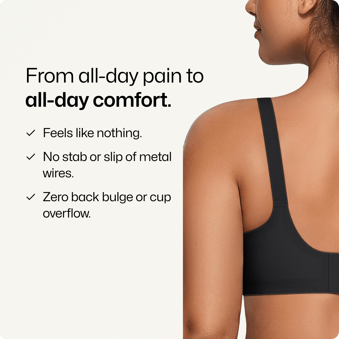 Wireless Front - Adjustable JellyWire™ Push Up Bra - for Black