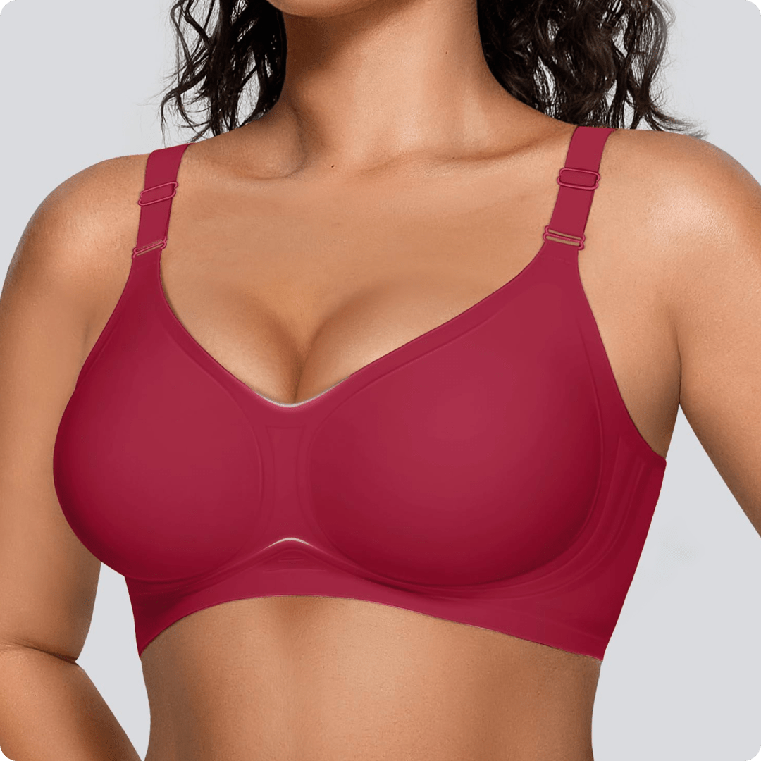 Wireless Front - Adjustable JellyWire™ Push Up Bra - for Red