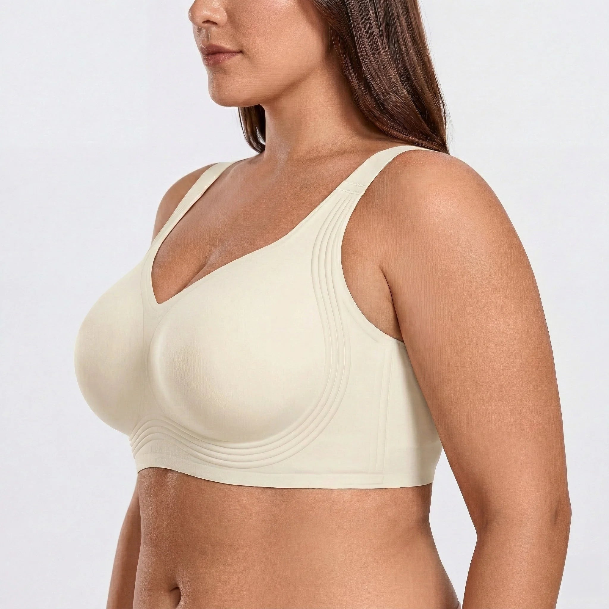 Wireless Full Coverage JellyWire Bra - for Cream White #Color_Cream White