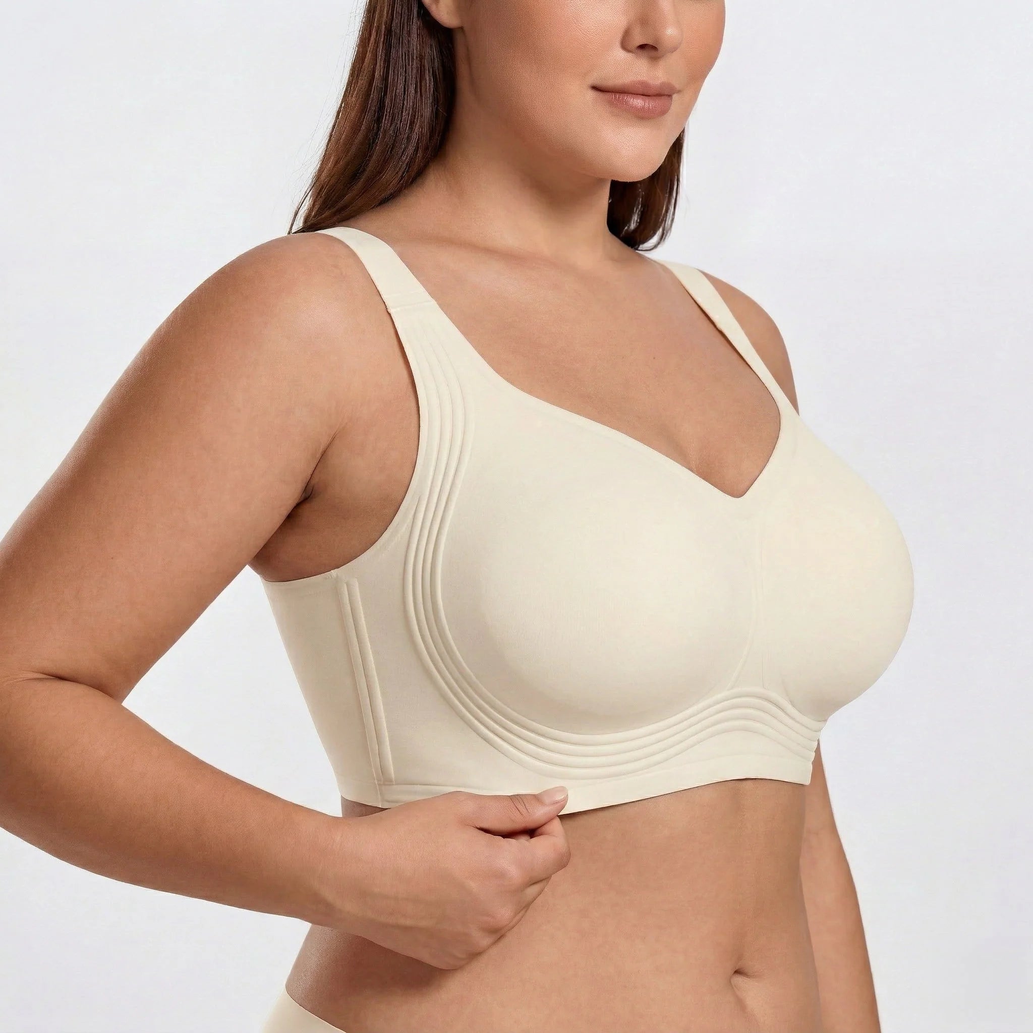 Wireless Full Coverage JellyWire Bra - for Cream White #Color_Cream White
