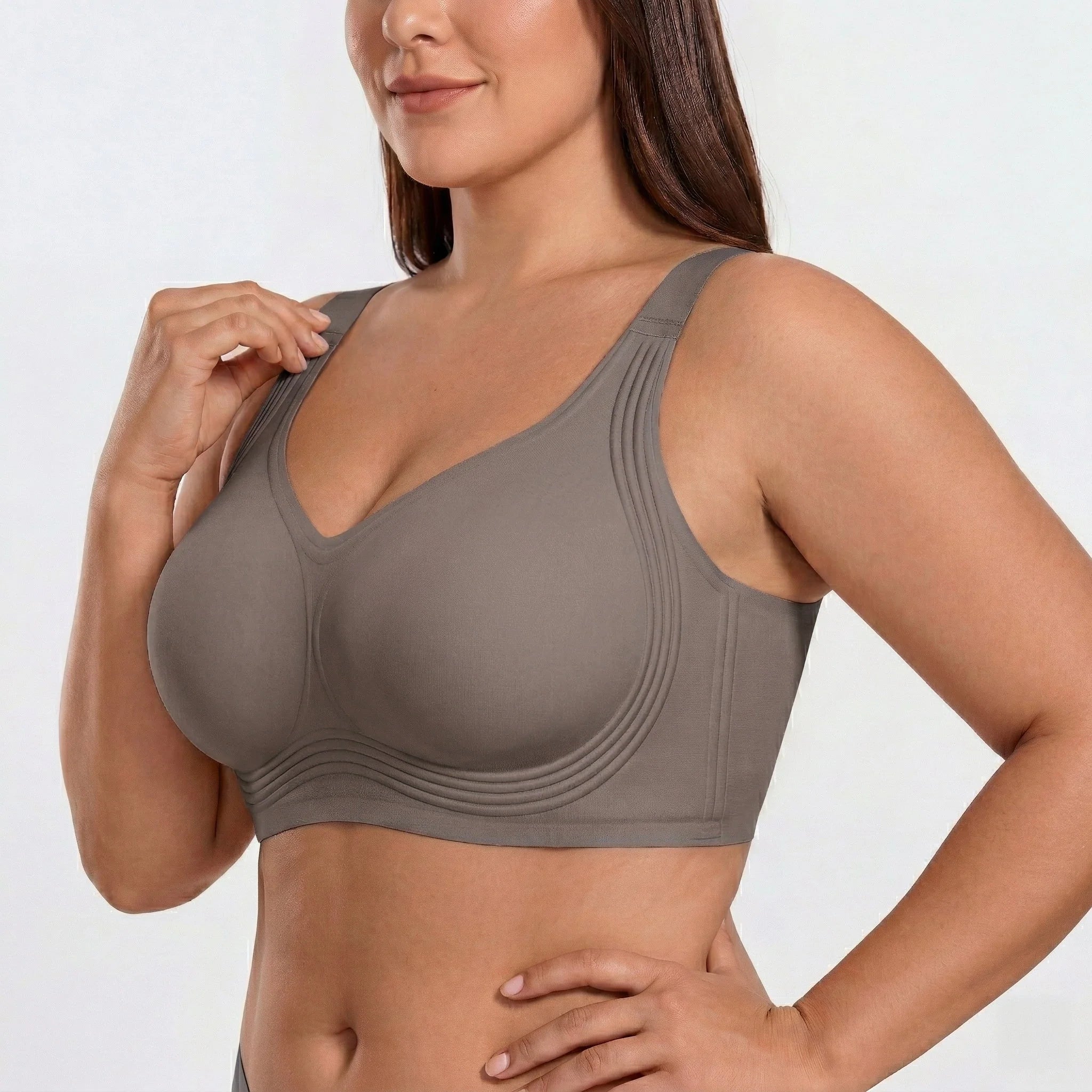 Wireless Full Coverage JellyWire Bra - for Grey #Color_Grey