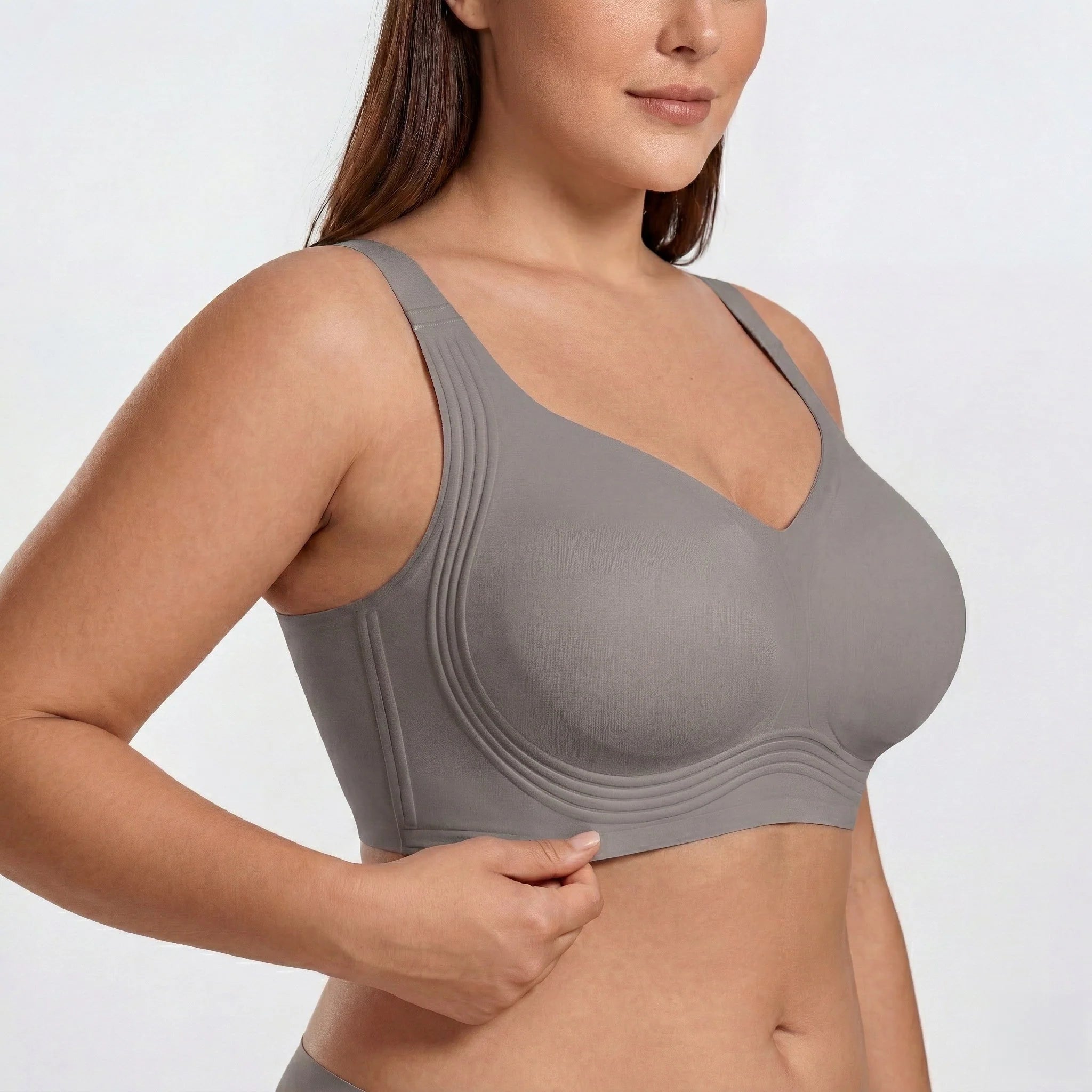 Wireless Full Coverage JellyWire Bra - for Grey #Color_Grey
