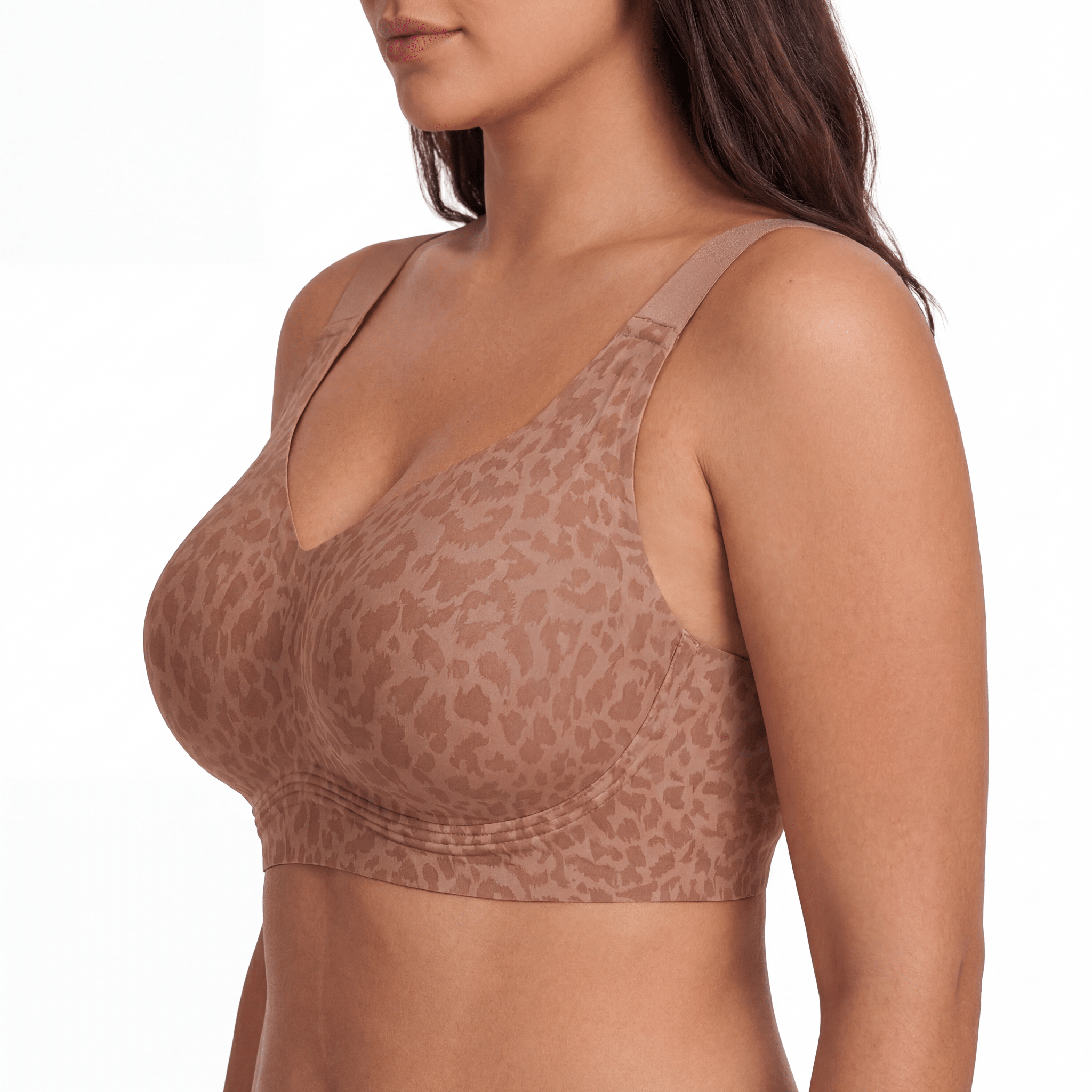 Wireless Full Coverage JellyWire Bra - for Leopard Black #Color_Leopard Brown