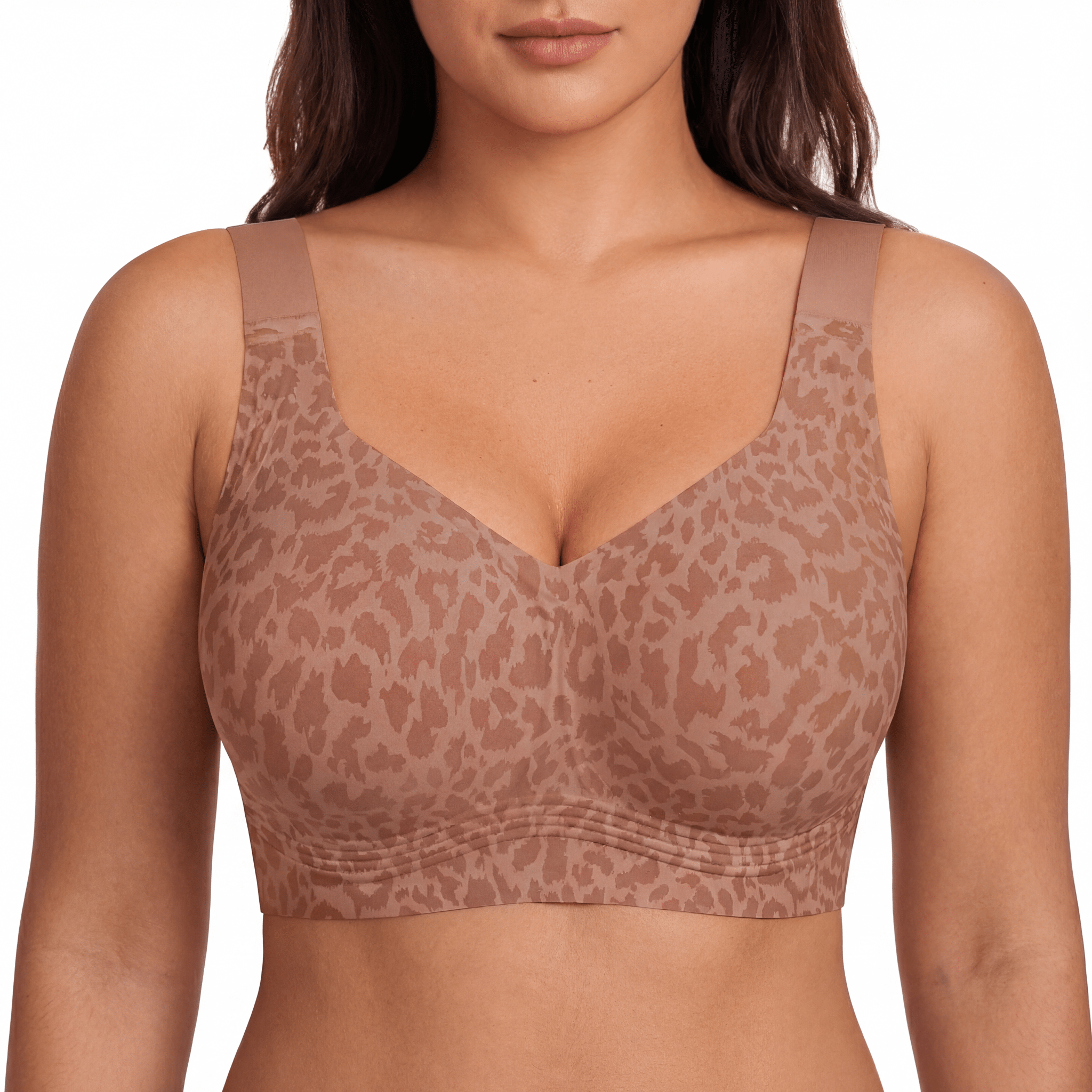 Wireless Full Coverage JellyWire Bra - for Leopard Black #Color_Leopard Brown