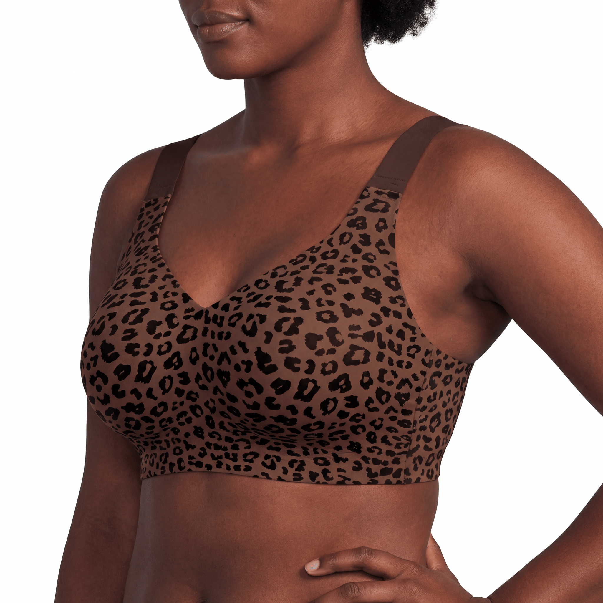 Wireless Full Coverage JellyWire Bra - for Leopard Brown #Color_Leopard Black