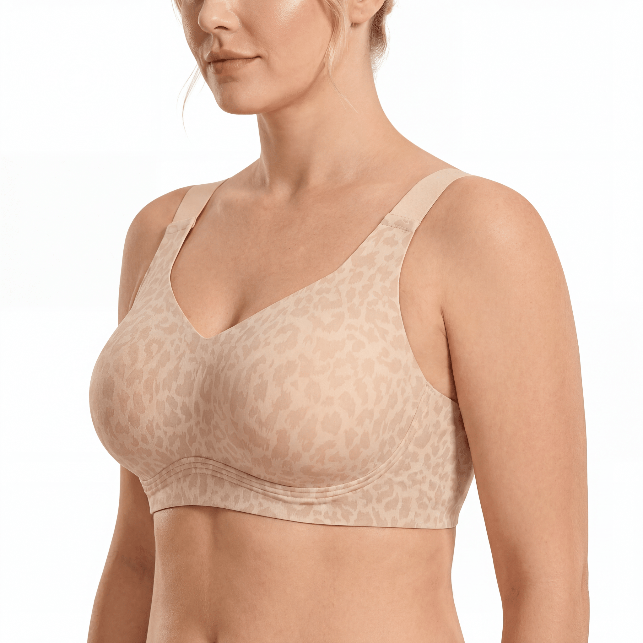 Wireless Full Coverage JellyWire Bra - for Leopard Nude #Color_Leopard Nude