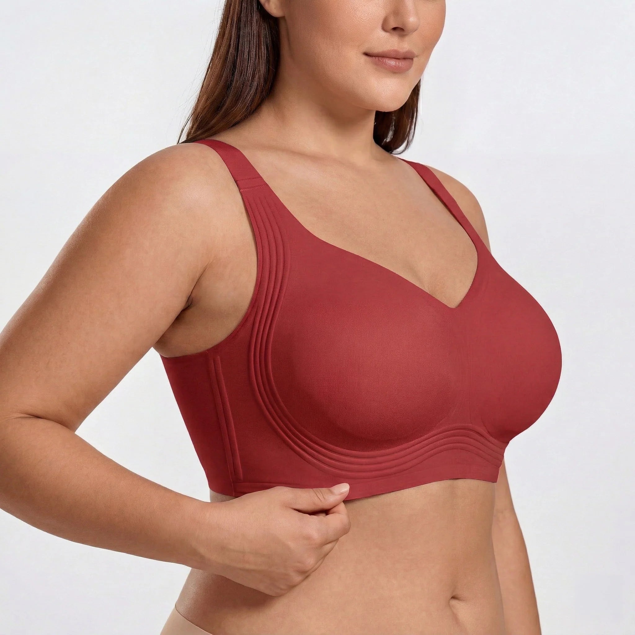 Wireless Full Coverage JellyWire Bra - for Red #Color_Red