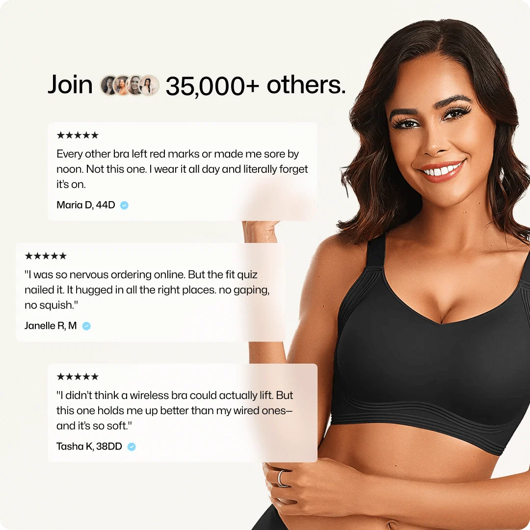 Wireless JellyWire™ Underband Support Bra - for Black