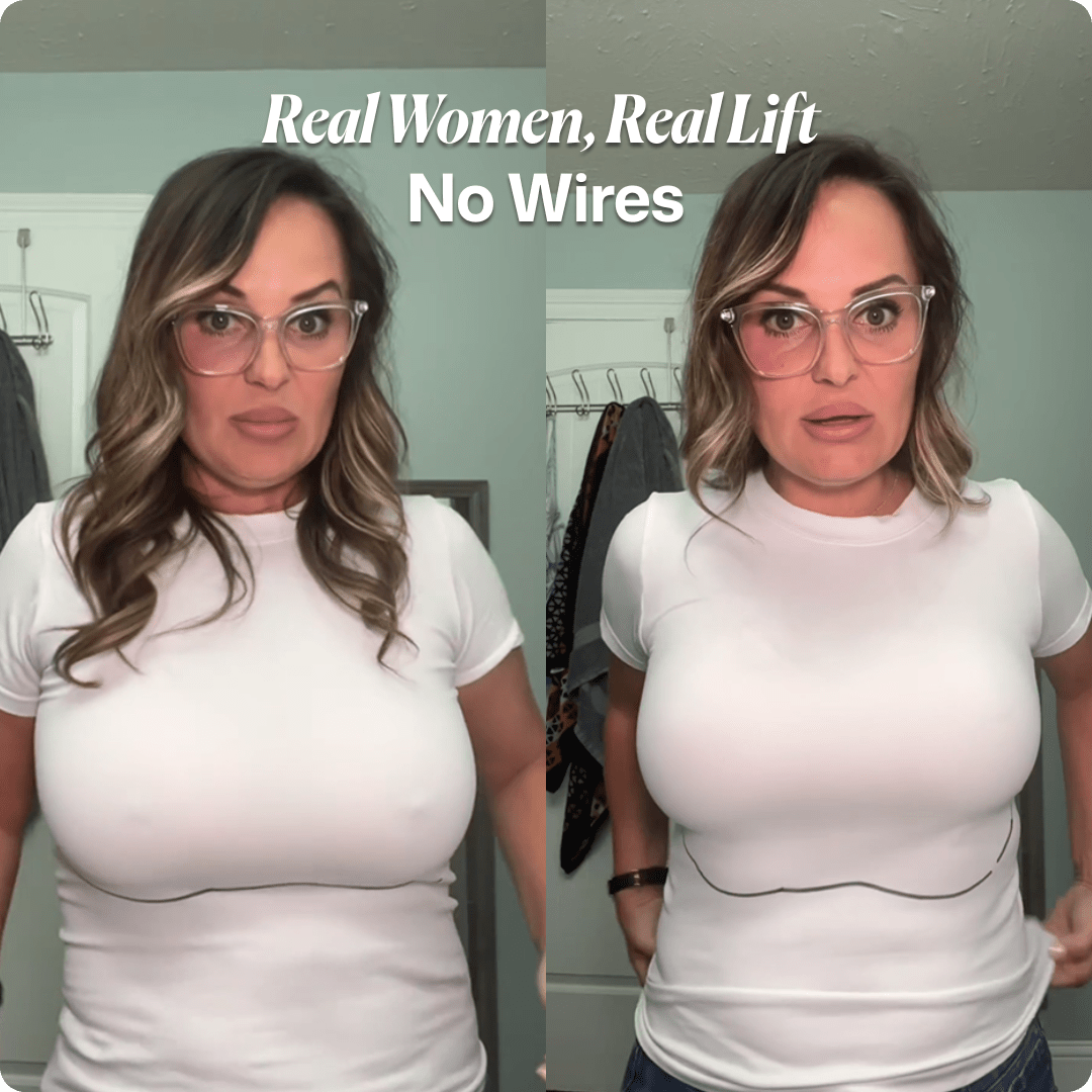 Wireless V - Neck Crossover Mesh Support Bra - for Red